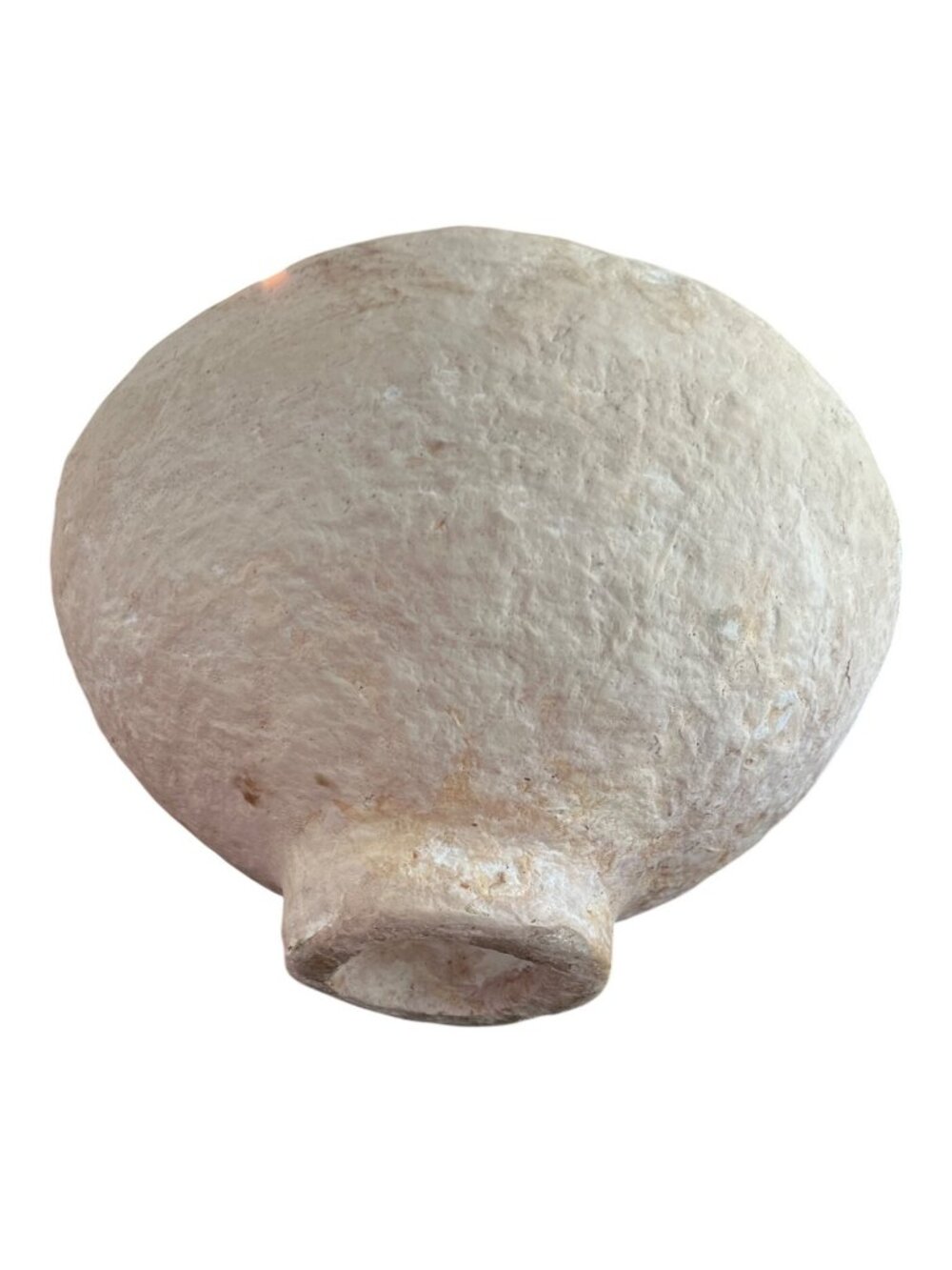 Vtg Paper Mache Footed Bowl  Handmade Rustic Off White Decorative Piece Catch Al - Picture 3 of 7